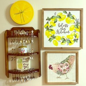 Vintage Wall Art - Vintage Wooden Spoon Rack Vintage Wall Art - Vintage Wooden Spoon Rack